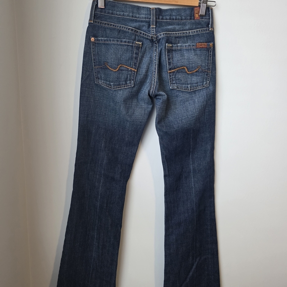 7 For All Mankind Dark Blue Flare Jeans - Picture 7 of 14